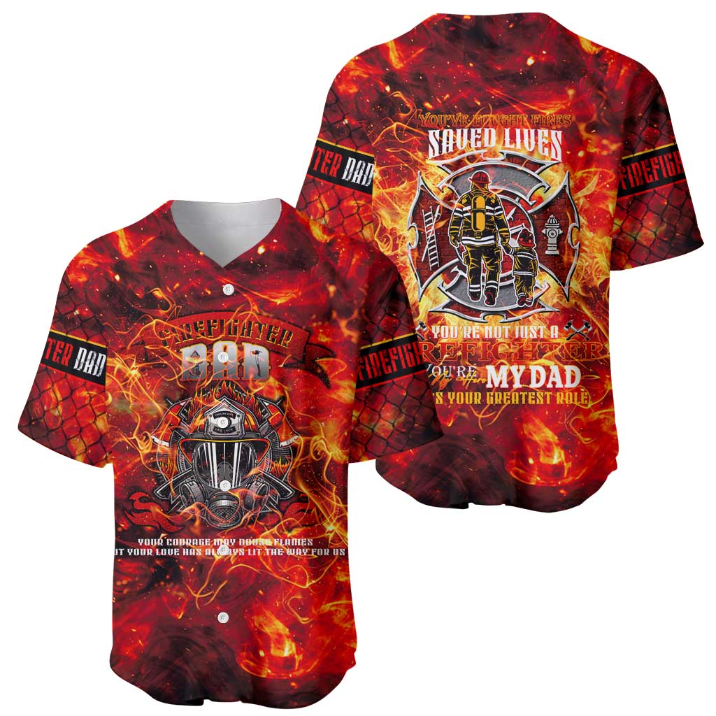 Firefighter Dad Baseball Jersey a Hero in the Flames - a Light in Our Lives