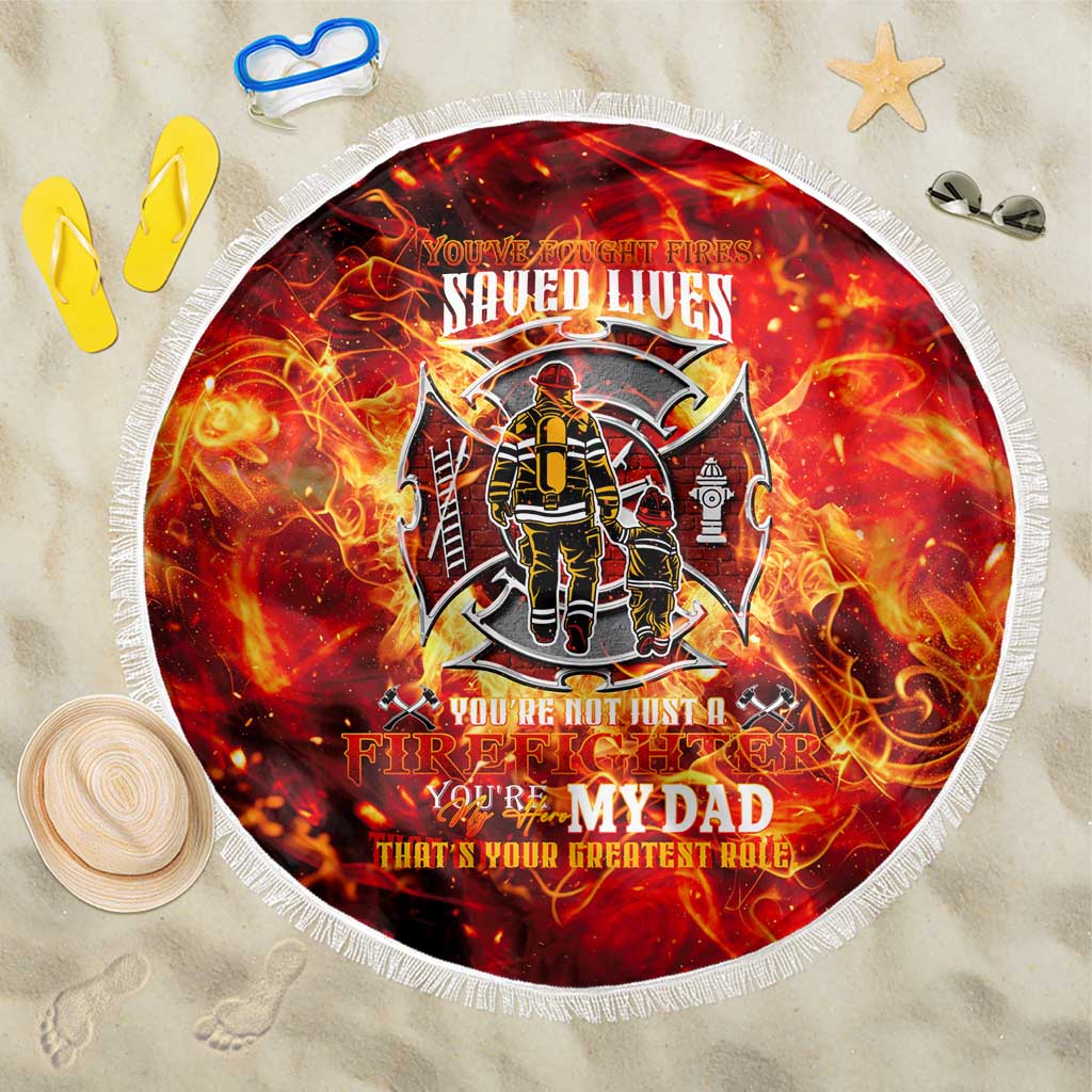 Firefighter Dad Beach Blanket a Hero in the Flames - a Light in Our Lives