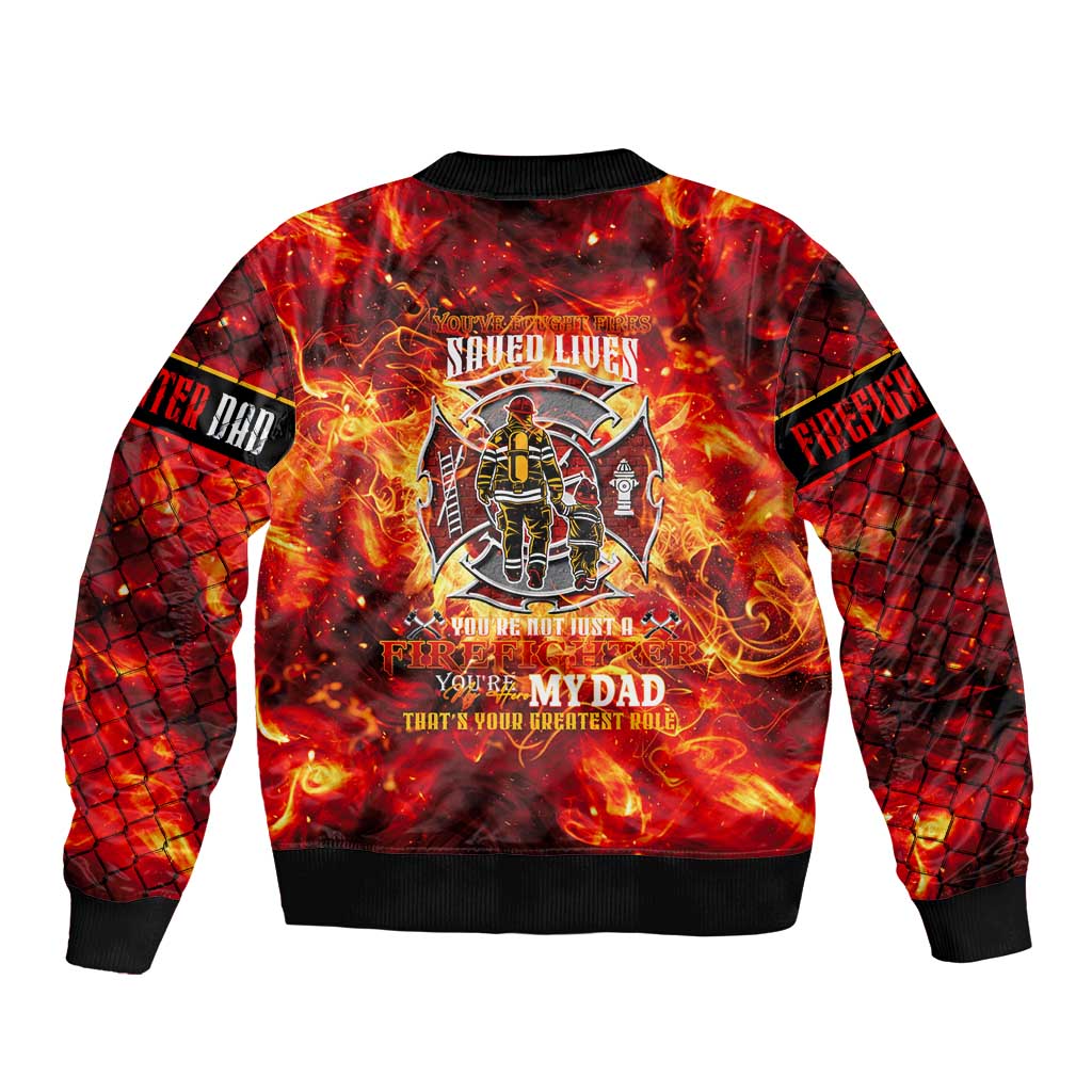 Firefighter Dad Bomber Jacket a Hero in the Flames - a Light in Our Lives