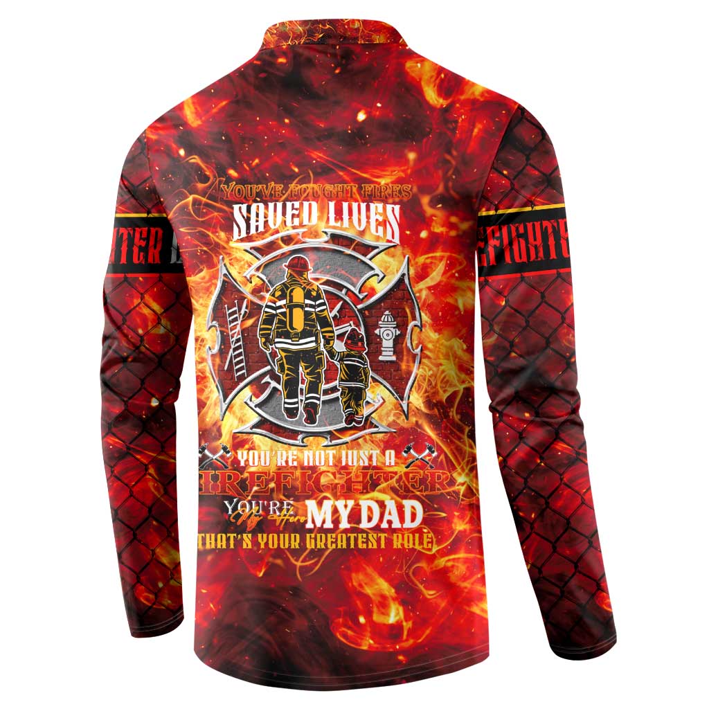 Firefighter Dad Button Sweatshirt a Hero in the Flames - a Light in Our Lives
