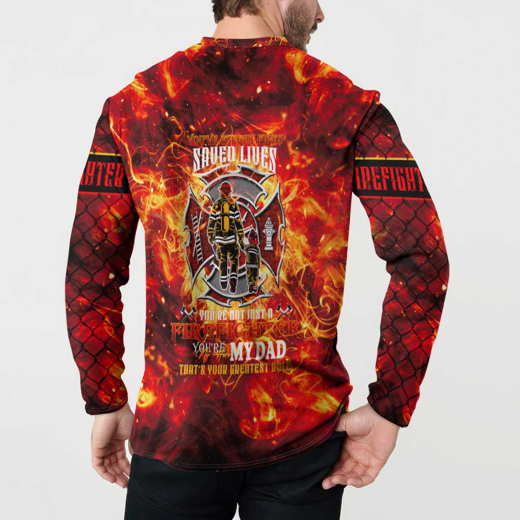 Firefighter Dad Button Sweatshirt a Hero in the Flames - a Light in Our Lives