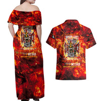 Firefighter Dad Couples Matching Off Shoulder Maxi Dress and Hawaiian Shirt a Hero in the Flames - a Light in Our Lives
