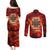 Firefighter Dad Couples Matching Puletasi and Long Sleeve Button Shirt a Hero in the Flames - a Light in Our Lives