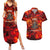 Firefighter Dad Couples Matching Summer Maxi Dress and Hawaiian Shirt a Hero in the Flames - a Light in Our Lives