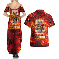 Firefighter Dad Couples Matching Summer Maxi Dress and Hawaiian Shirt a Hero in the Flames - a Light in Our Lives