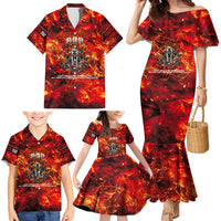 Firefighter Dad Family Matching Mermaid Dress and Hawaiian Shirt a Hero in the Flames - a Light in Our Lives