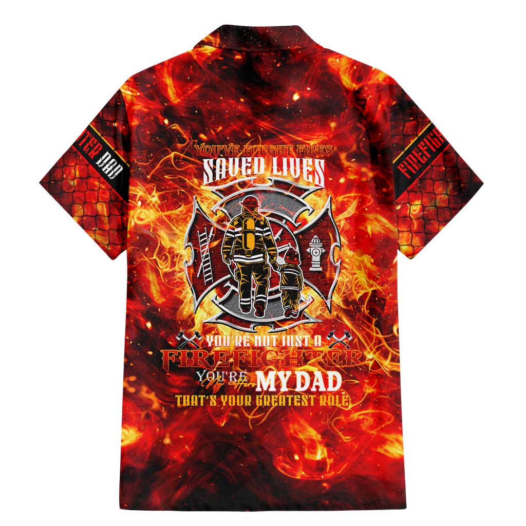 Firefighter Dad Family Matching Mermaid Dress and Hawaiian Shirt a Hero in the Flames - a Light in Our Lives