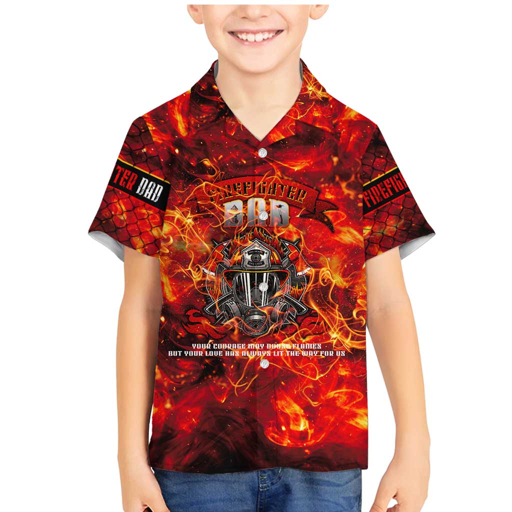 Firefighter Dad Family Matching Mermaid Dress and Hawaiian Shirt a Hero in the Flames - a Light in Our Lives