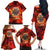 Firefighter Dad Family Matching Off The Shoulder Long Sleeve Dress and Hawaiian Shirt a Hero in the Flames - a Light in Our Lives