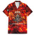 Firefighter Dad Family Matching Off The Shoulder Long Sleeve Dress and Hawaiian Shirt a Hero in the Flames - a Light in Our Lives
