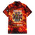 Firefighter Dad Family Matching Off The Shoulder Long Sleeve Dress and Hawaiian Shirt a Hero in the Flames - a Light in Our Lives