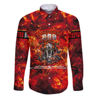 Firefighter Dad Family Matching Off The Shoulder Long Sleeve Dress and Hawaiian Shirt a Hero in the Flames - a Light in Our Lives