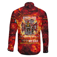 Firefighter Dad Family Matching Off The Shoulder Long Sleeve Dress and Hawaiian Shirt a Hero in the Flames - a Light in Our Lives