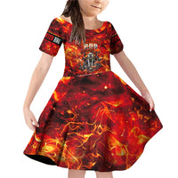 Firefighter Dad Family Matching Off Shoulder Short Dress and Hawaiian Shirt a Hero in the Flames - a Light in Our Lives