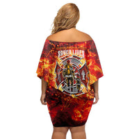 Firefighter Dad Family Matching Off Shoulder Short Dress and Hawaiian Shirt a Hero in the Flames - a Light in Our Lives