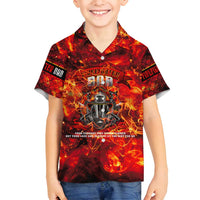 Firefighter Dad Family Matching Puletasi and Hawaiian Shirt a Hero in the Flames - a Light in Our Lives