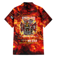 Firefighter Dad Family Matching Short Sleeve Bodycon Dress and Hawaiian Shirt a Hero in the Flames - a Light in Our Lives