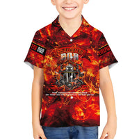 Firefighter Dad Family Matching Short Sleeve Bodycon Dress and Hawaiian Shirt a Hero in the Flames - a Light in Our Lives