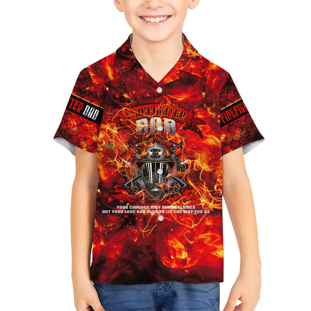 Firefighter Dad Family Matching Summer Maxi Dress and Hawaiian Shirt a Hero in the Flames - a Light in Our Lives