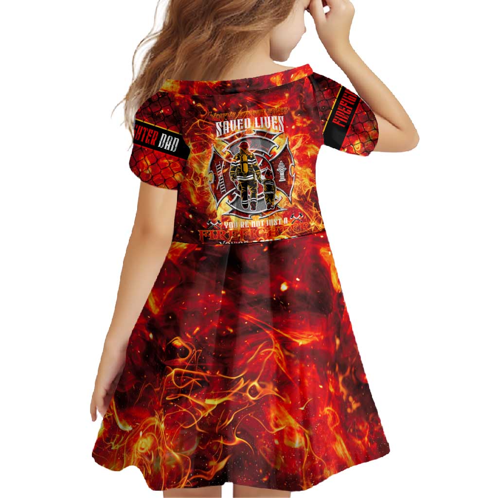 Firefighter Dad Family Matching Tank Maxi Dress and Hawaiian Shirt a Hero in the Flames - a Light in Our Lives
