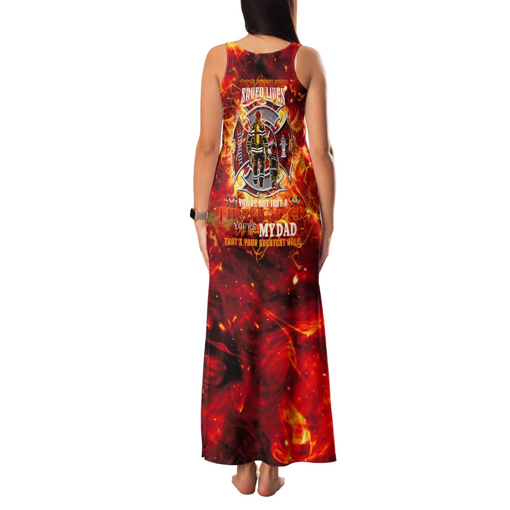 Firefighter Dad Family Matching Tank Maxi Dress and Hawaiian Shirt a Hero in the Flames - a Light in Our Lives