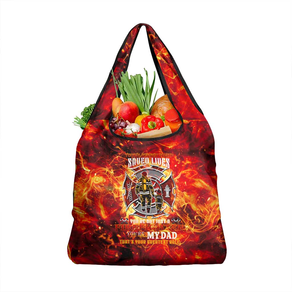 Firefighter Dad Grocery Bag a Hero in the Flames - a Light in Our Lives