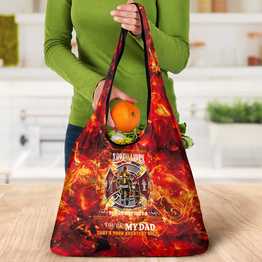 Firefighter Dad Grocery Bag a Hero in the Flames - a Light in Our Lives