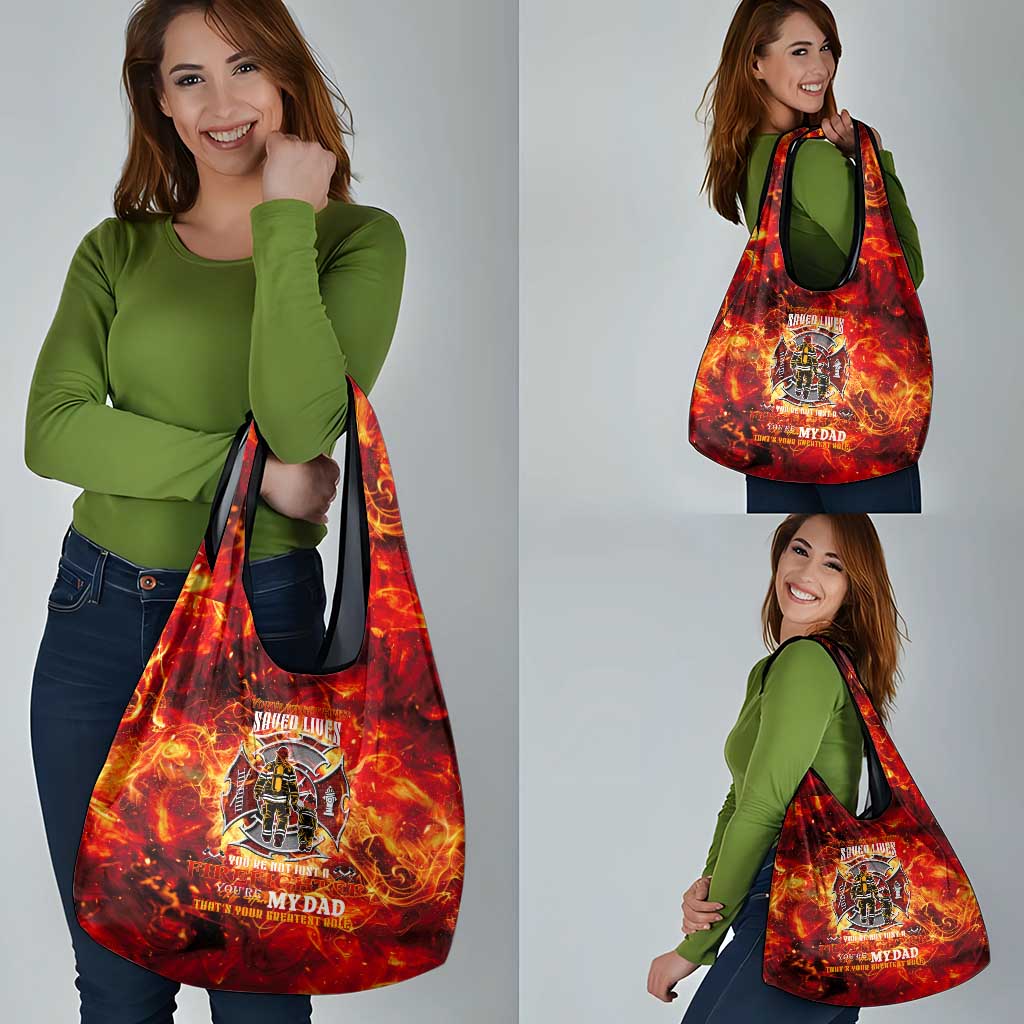 Firefighter Dad Grocery Bag a Hero in the Flames - a Light in Our Lives