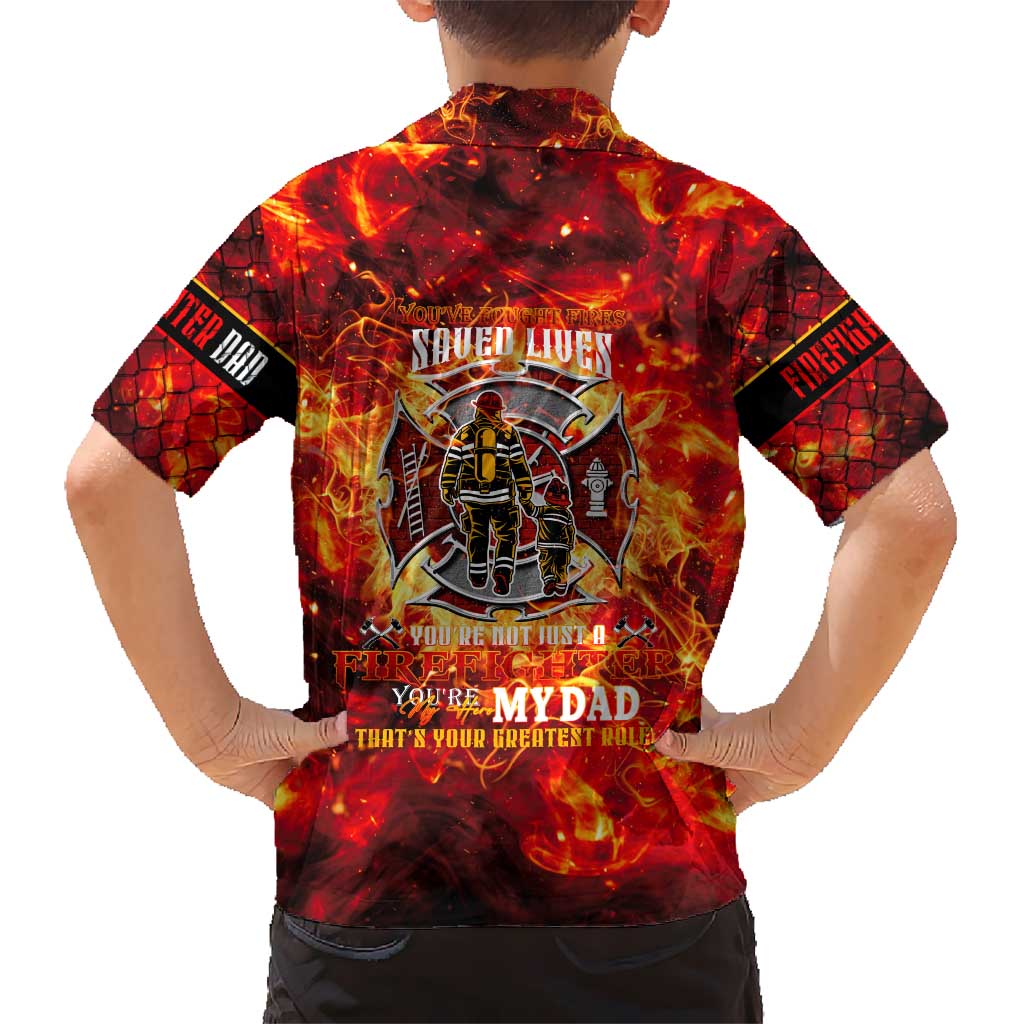 Firefighter Dad Hawaiian Shirt a Hero in the Flames - a Light in Our Lives