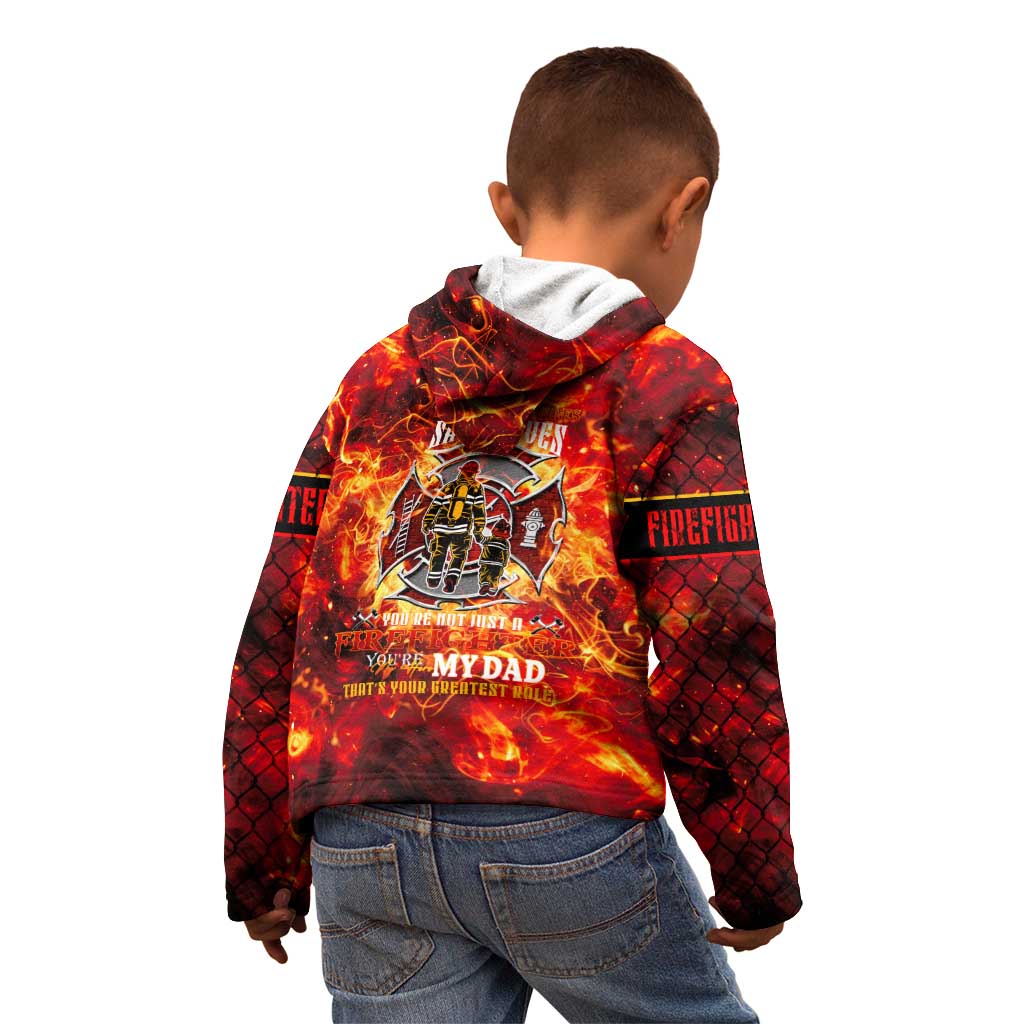 Firefighter Dad Kid Hoodie a Hero in the Flames - a Light in Our Lives