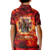 Firefighter Dad Kid Polo Shirt a Hero in the Flames - a Light in Our Lives