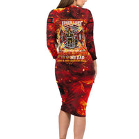Firefighter Dad Long Sleeve Bodycon Dress a Hero in the Flames - a Light in Our Lives