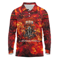 Firefighter Dad Long Sleeve Polo Shirt a Hero in the Flames - a Light in Our Lives