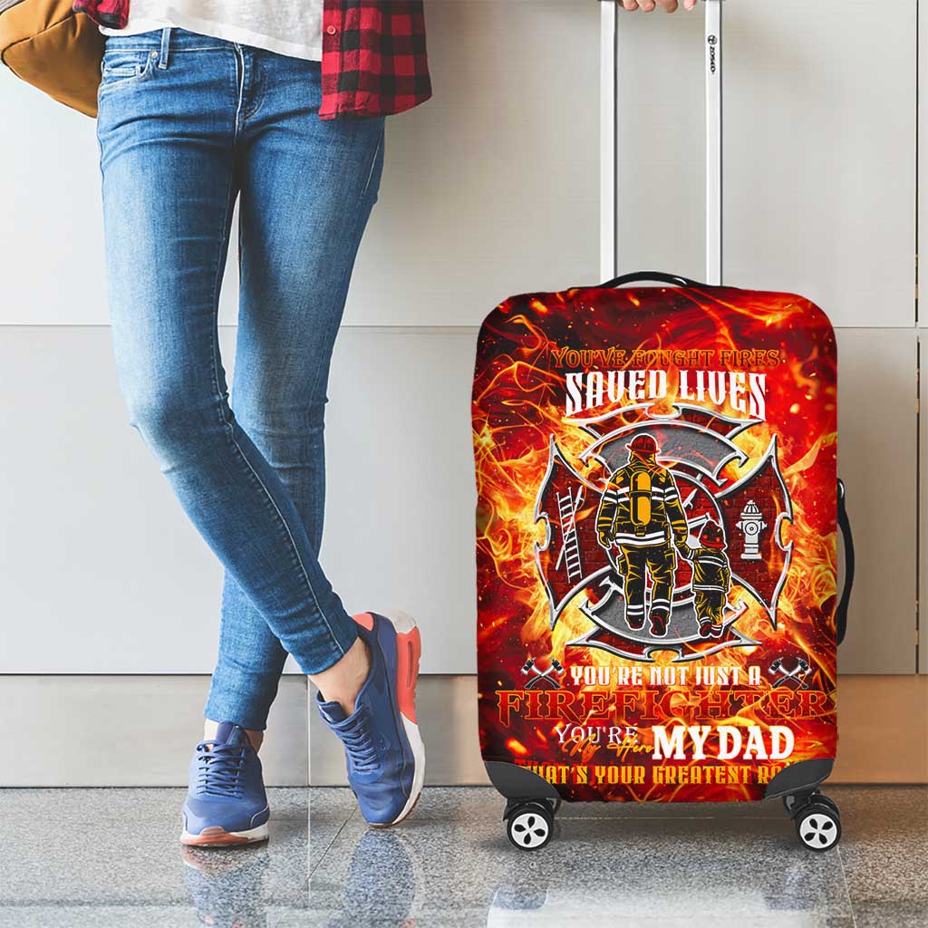 Firefighter Dad Luggage Cover a Hero in the Flames - a Light in Our Lives