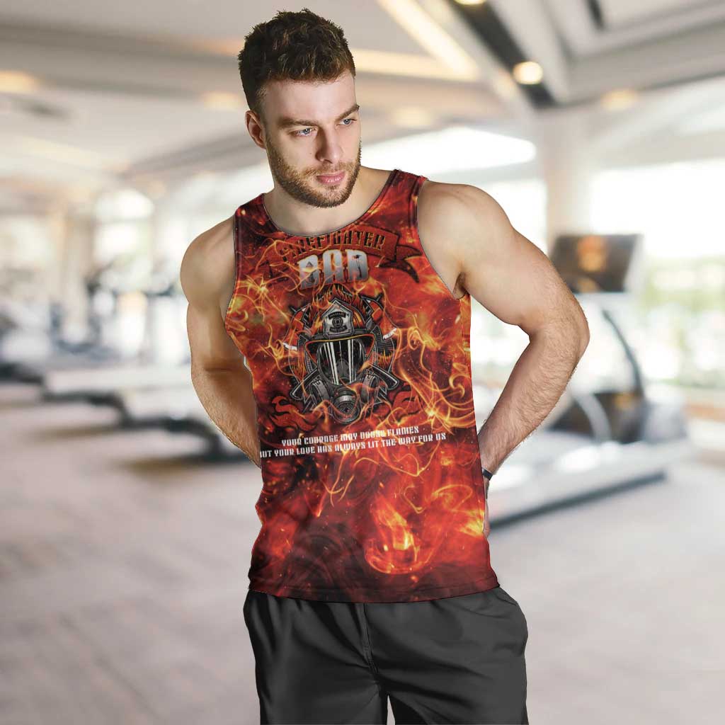 Firefighter Dad Men Tank Top a Hero in the Flames - a Light in Our Lives
