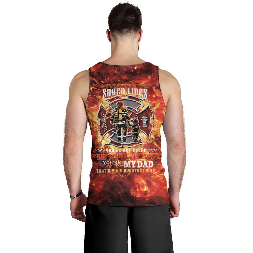Firefighter Dad Men Tank Top a Hero in the Flames - a Light in Our Lives