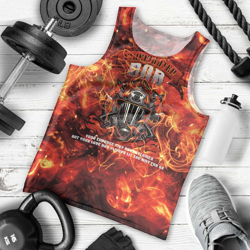 Firefighter Dad Men Tank Top a Hero in the Flames - a Light in Our Lives