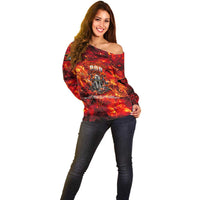 Firefighter Dad Off Shoulder Sweater a Hero in the Flames - a Light in Our Lives