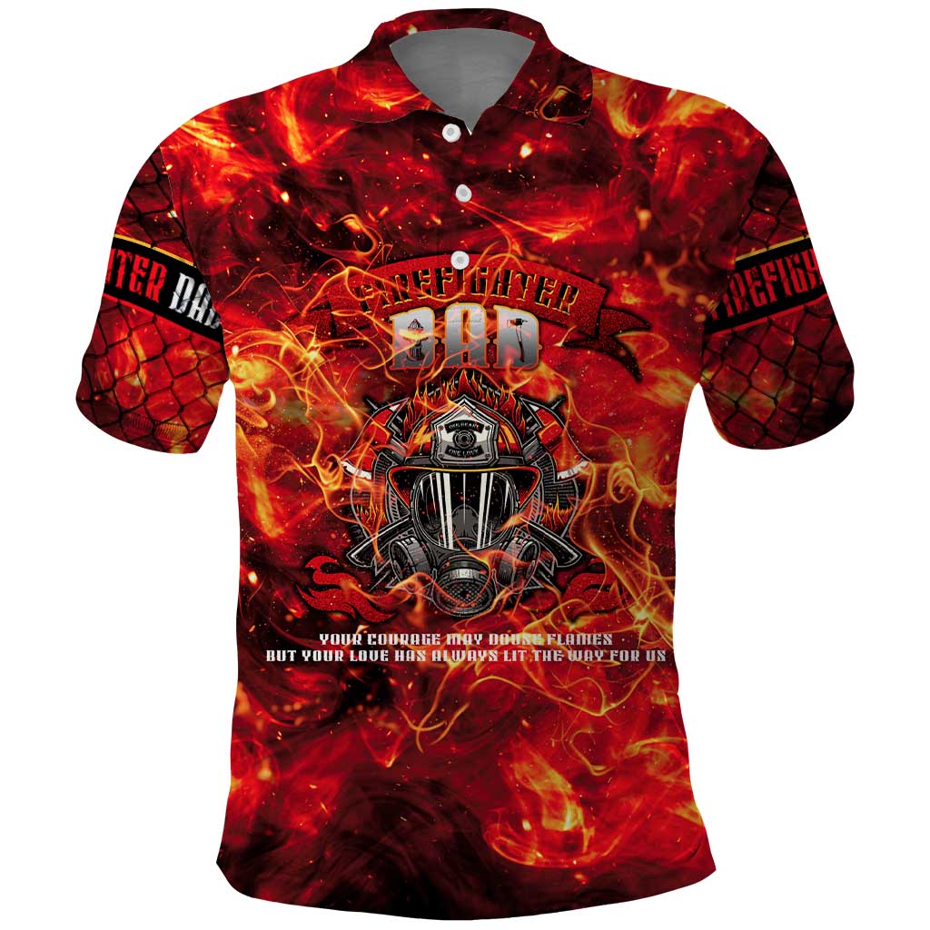 Firefighter Dad Polo Shirt a Hero in the Flames - a Light in Our Lives