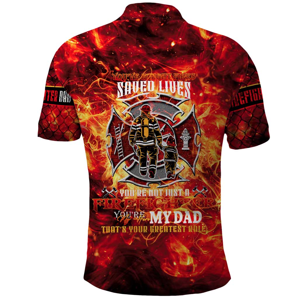 Firefighter Dad Polo Shirt a Hero in the Flames - a Light in Our Lives