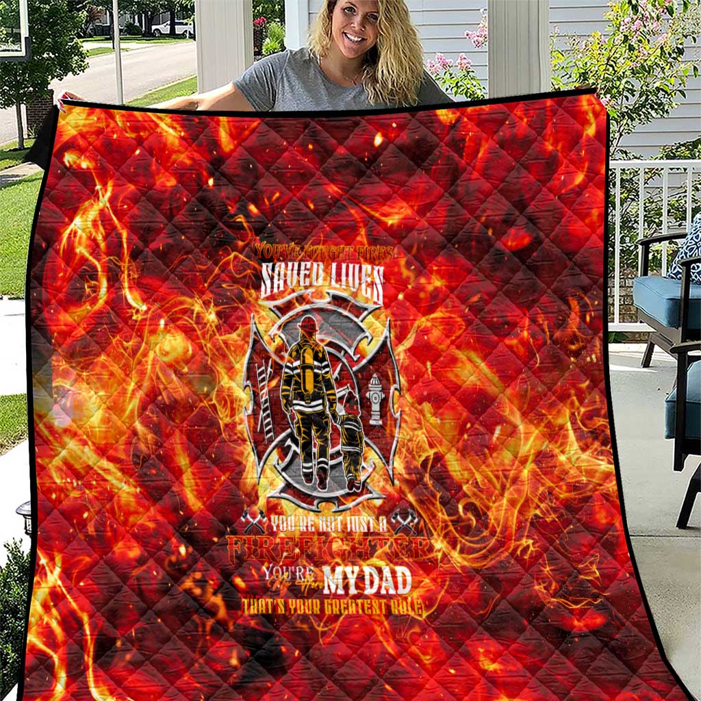 Firefighter Dad Quilt a Hero in the Flames - a Light in Our Lives