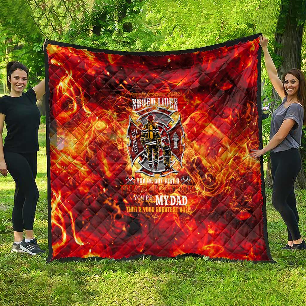 Firefighter Dad Quilt a Hero in the Flames - a Light in Our Lives