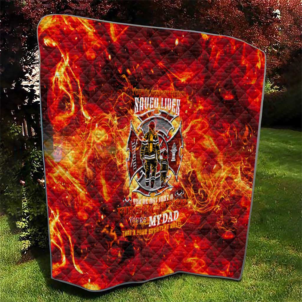 Firefighter Dad Quilt a Hero in the Flames - a Light in Our Lives
