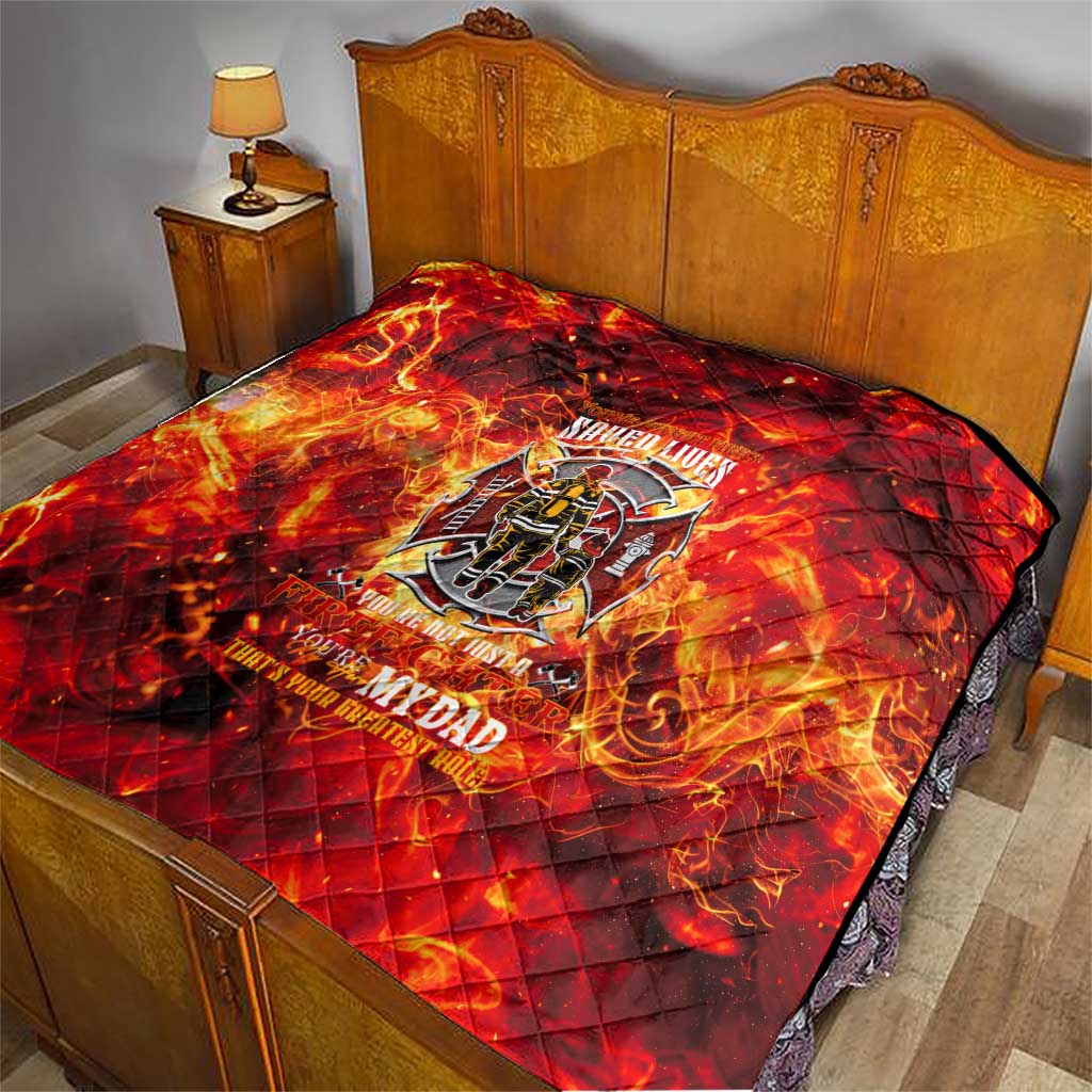 Firefighter Dad Quilt a Hero in the Flames - a Light in Our Lives
