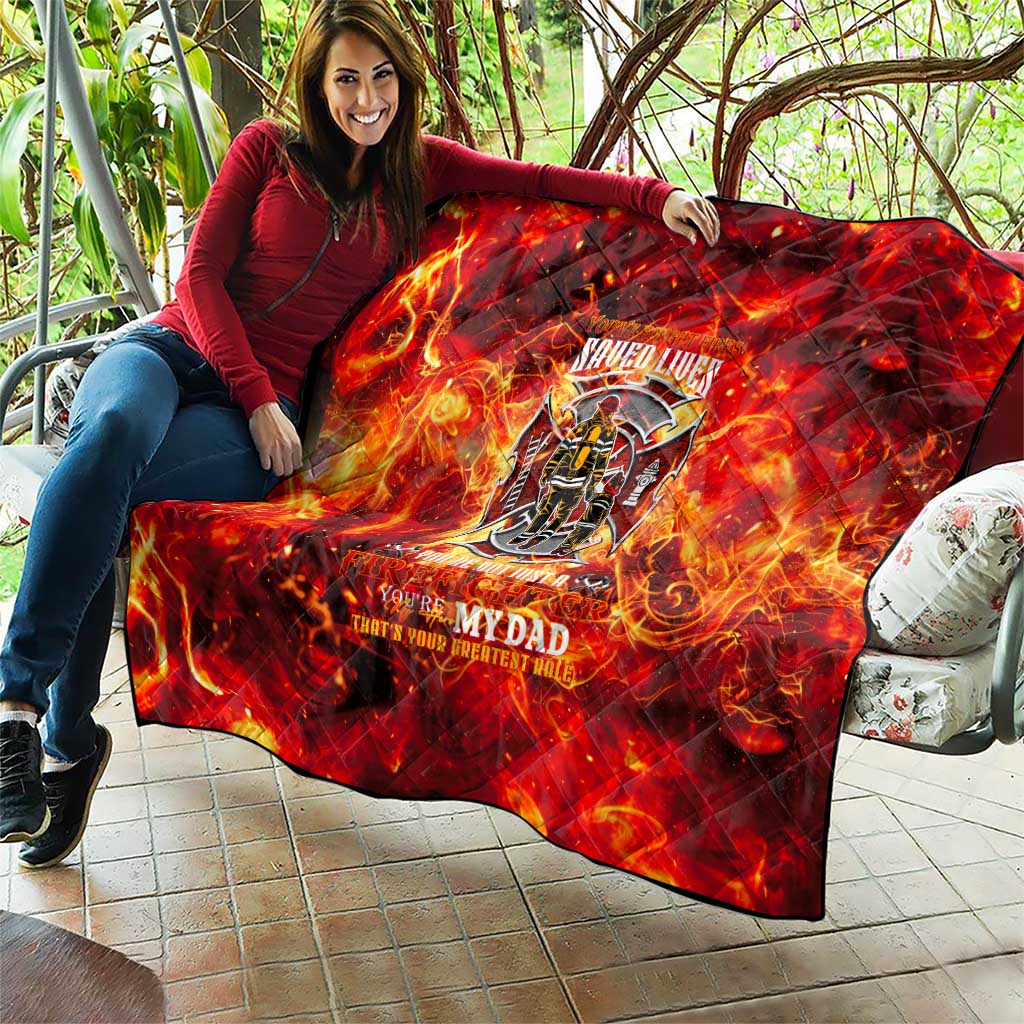 Firefighter Dad Quilt a Hero in the Flames - a Light in Our Lives