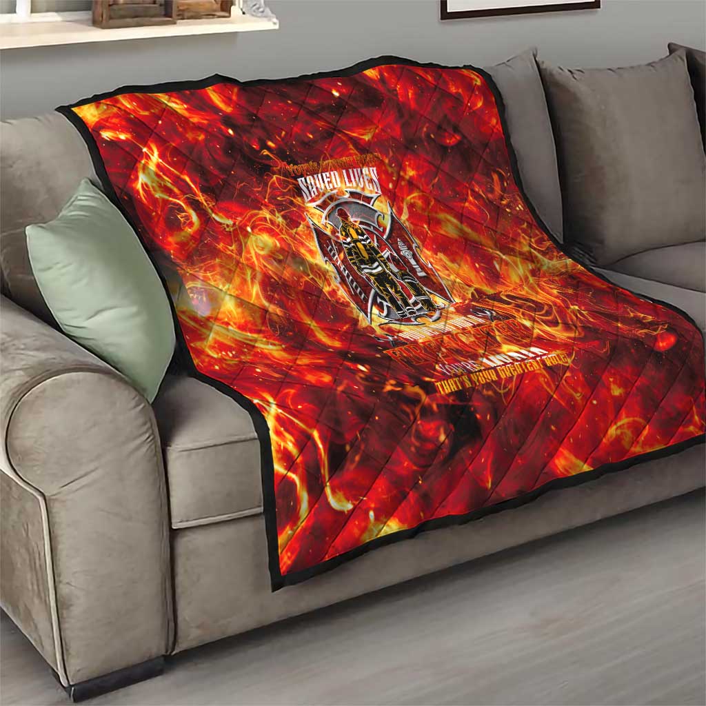 Firefighter Dad Quilt a Hero in the Flames - a Light in Our Lives