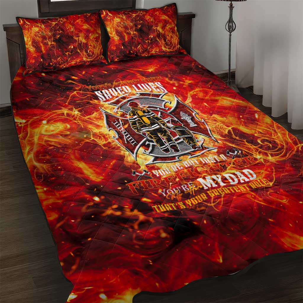 Firefighter Dad Quilt Bed Set a Hero in the Flames - a Light in Our Lives
