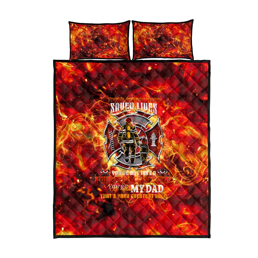 Firefighter Dad Quilt Bed Set a Hero in the Flames - a Light in Our Lives