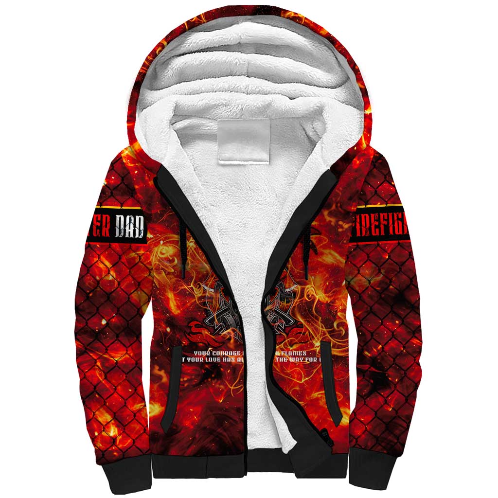 Firefighter Dad Sherpa Hoodie a Hero in the Flames - a Light in Our Lives