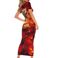 Firefighter Dad Short Sleeve Bodycon Dress a Hero in the Flames - a Light in Our Lives